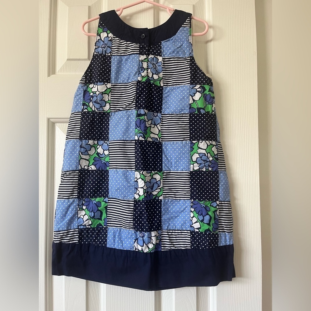 Gymboree size 6 patchwork navy/blue/green sundress - Picture 3 of 6